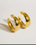 Rome 18K Gold Non-Tarnish Classic C Hoop Earring